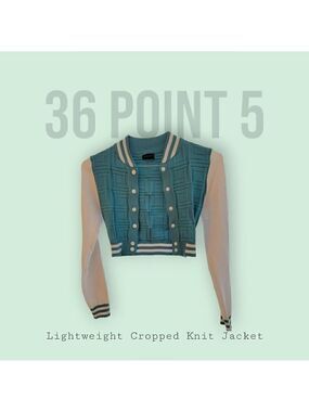 36 Point 5 Cropped Varsity Style Jacket - NWOT - Lightweight Knit